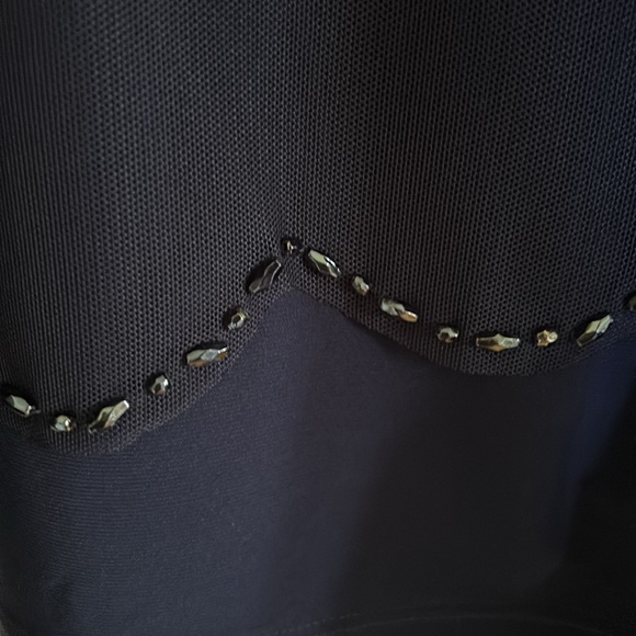 SL Fashion Navy Dress Beaded sleeveless size 16 - Picture 4 of 5